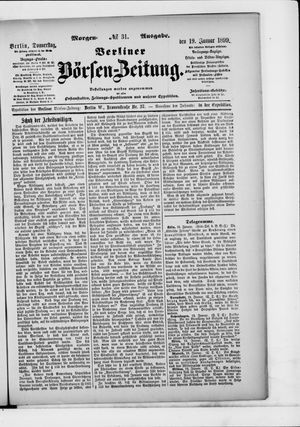 Berliner Börsen-Zeitung on Jan 19, 1899