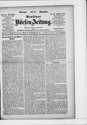 Berliner Börsen-Zeitung on Jan 21, 1899