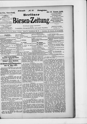 Berliner Börsen-Zeitung on Jan 21, 1899