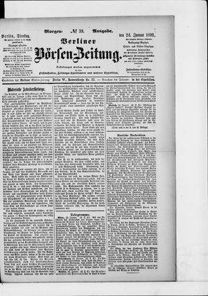 Berliner Börsen-Zeitung vom 24.01.1899