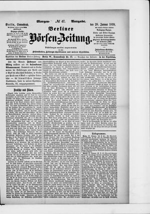 Berliner Börsen-Zeitung on Jan 28, 1899