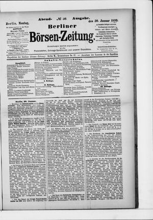 Berliner Börsen-Zeitung on Jan 30, 1899
