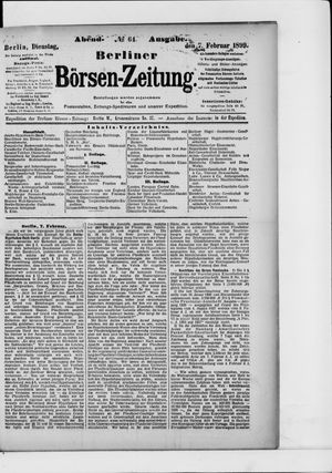 Berliner Börsen-Zeitung vom 07.02.1899