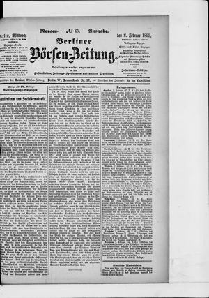 Berliner Börsen-Zeitung vom 08.02.1899