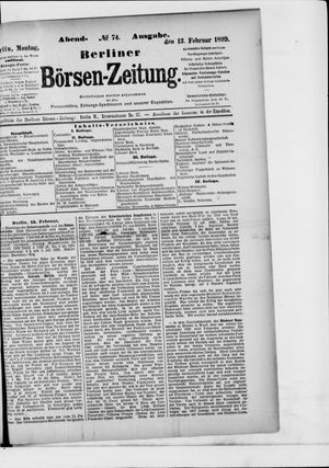 Berliner Börsen-Zeitung vom 13.02.1899