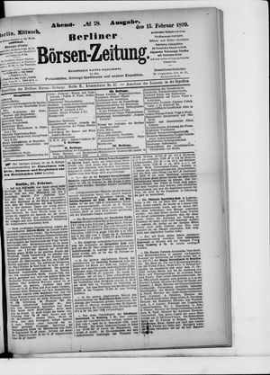 Berliner Börsen-Zeitung on Feb 15, 1899