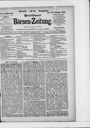 Berliner Börsen-Zeitung vom 20.02.1899