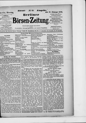 Berliner Börsen-Zeitung vom 21.02.1899