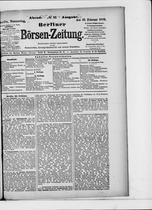Berliner Börsen-Zeitung on Feb 23, 1899