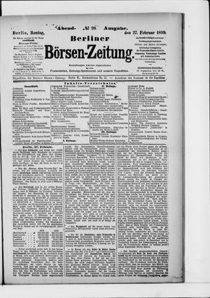 Berliner Börsen-Zeitung vom 27.02.1899