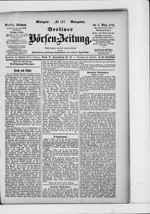 Berliner Börsen-Zeitung vom 08.03.1899