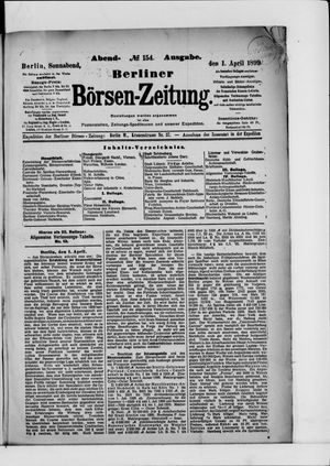 Berliner Börsen-Zeitung on Apr 1, 1899