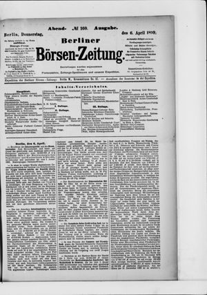 Berliner Börsen-Zeitung on Apr 6, 1899