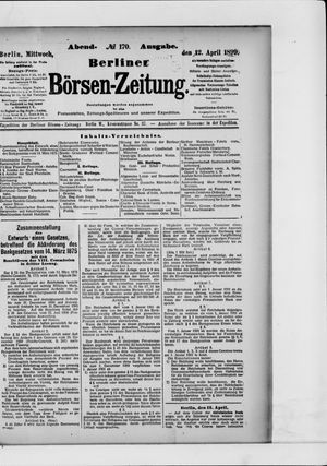 Berliner Börsen-Zeitung on Apr 12, 1899
