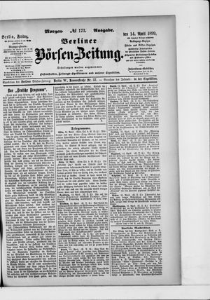 Berliner Börsen-Zeitung vom 14.04.1899