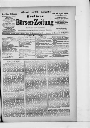 Berliner Börsen-Zeitung vom 19.04.1899