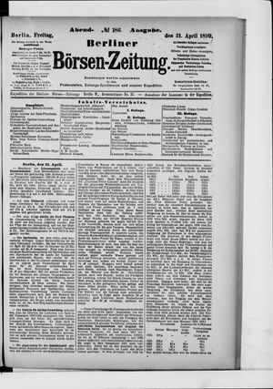 Berliner Börsen-Zeitung on Apr 21, 1899
