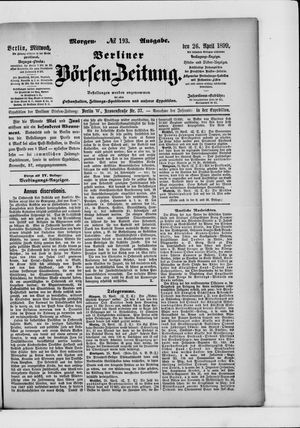 Berliner Börsen-Zeitung on Apr 26, 1899