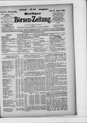 Berliner Börsen-Zeitung on Apr 27, 1899