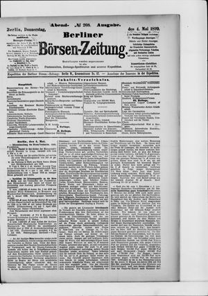 Berliner Börsen-Zeitung vom 04.05.1899