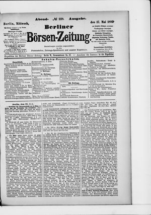Berliner Börsen-Zeitung vom 17.05.1899