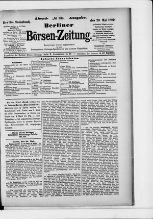 Berliner Börsen-Zeitung on May 20, 1899