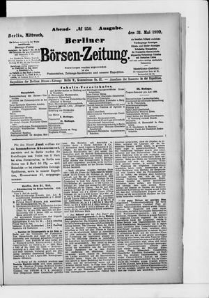 Berliner Börsen-Zeitung vom 31.05.1899