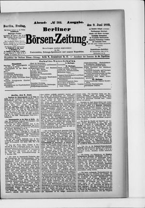 Berliner Börsen-Zeitung vom 09.06.1899