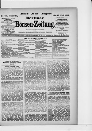 Berliner Börsen-Zeitung on Jun 10, 1899