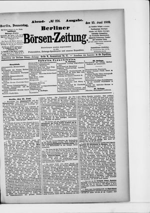 Berliner Börsen-Zeitung on Jun 15, 1899