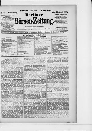 Berliner Börsen-Zeitung on Jun 22, 1899