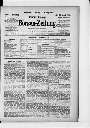Berliner Börsen-Zeitung on Jun 27, 1899