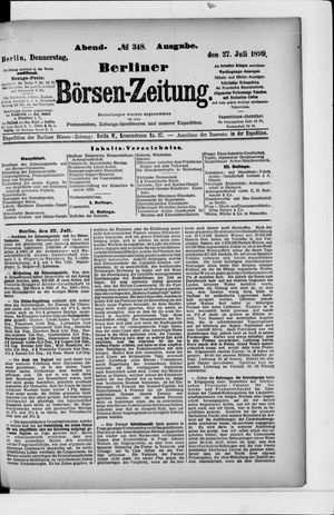 Berliner Börsen-Zeitung vom 27.07.1899