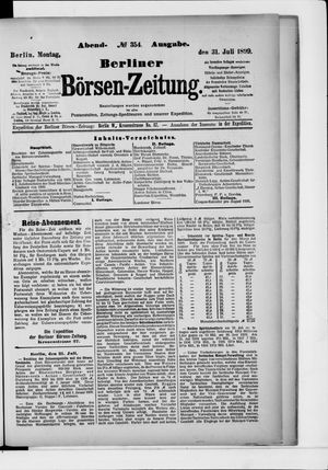Berliner Börsen-Zeitung vom 31.07.1899
