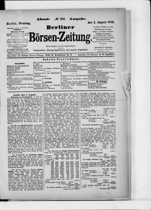 Berliner Börsen-Zeitung vom 01.08.1899