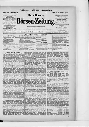 Berliner Börsen-Zeitung on Aug 2, 1899