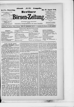 Berliner Börsen-Zeitung vom 10.08.1899