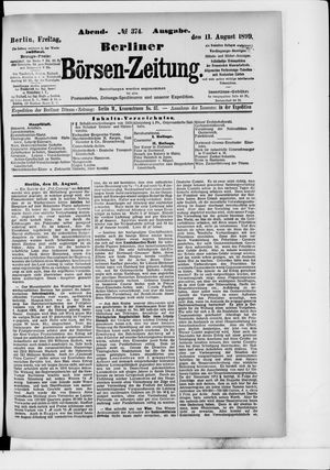 Berliner Börsen-Zeitung vom 11.08.1899