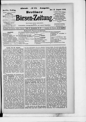 Berliner Börsen-Zeitung vom 11.08.1899