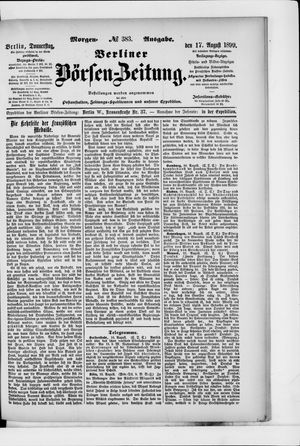 Berliner Börsen-Zeitung vom 17.08.1899
