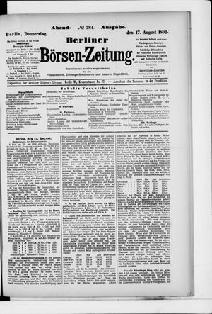 Berliner Börsen-Zeitung vom 17.08.1899