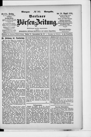 Berliner Börsen-Zeitung vom 18.08.1899