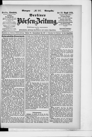 Berliner Börsen-Zeitung vom 19.08.1899