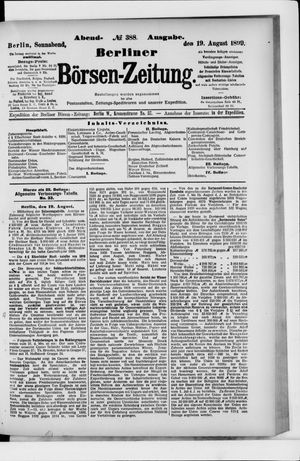 Berliner Börsen-Zeitung vom 19.08.1899