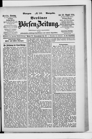 Berliner Börsen-Zeitung vom 20.08.1899