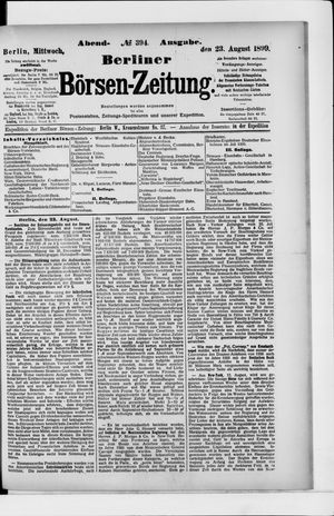 Berliner Börsen-Zeitung vom 23.08.1899