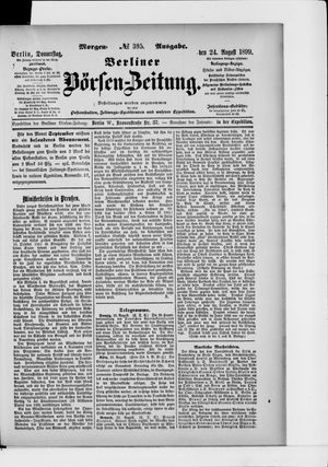 Berliner Börsen-Zeitung on Aug 24, 1899
