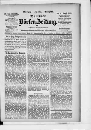 Berliner Börsen-Zeitung vom 31.08.1899