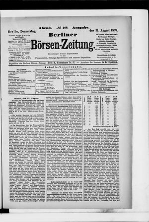 Berliner Börsen-Zeitung vom 31.08.1899
