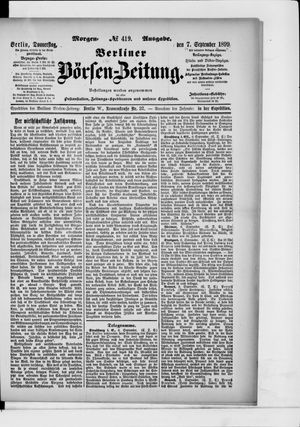 Berliner Börsen-Zeitung vom 07.09.1899
